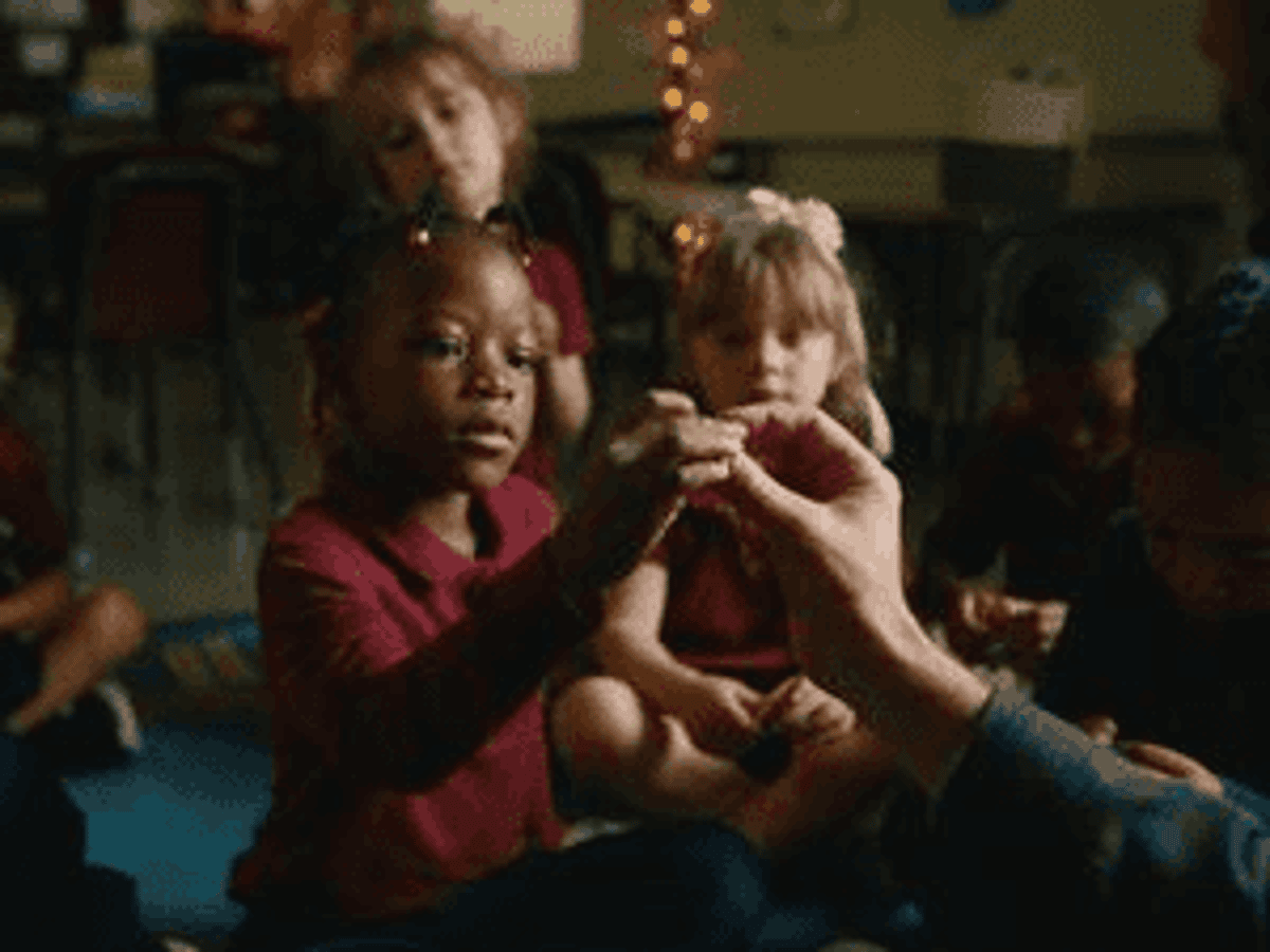 Children listening in a classroom